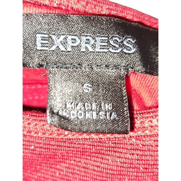 Express Womens Small Red Sparkly Top Christmas Holiday Style - Picture 3 of 5